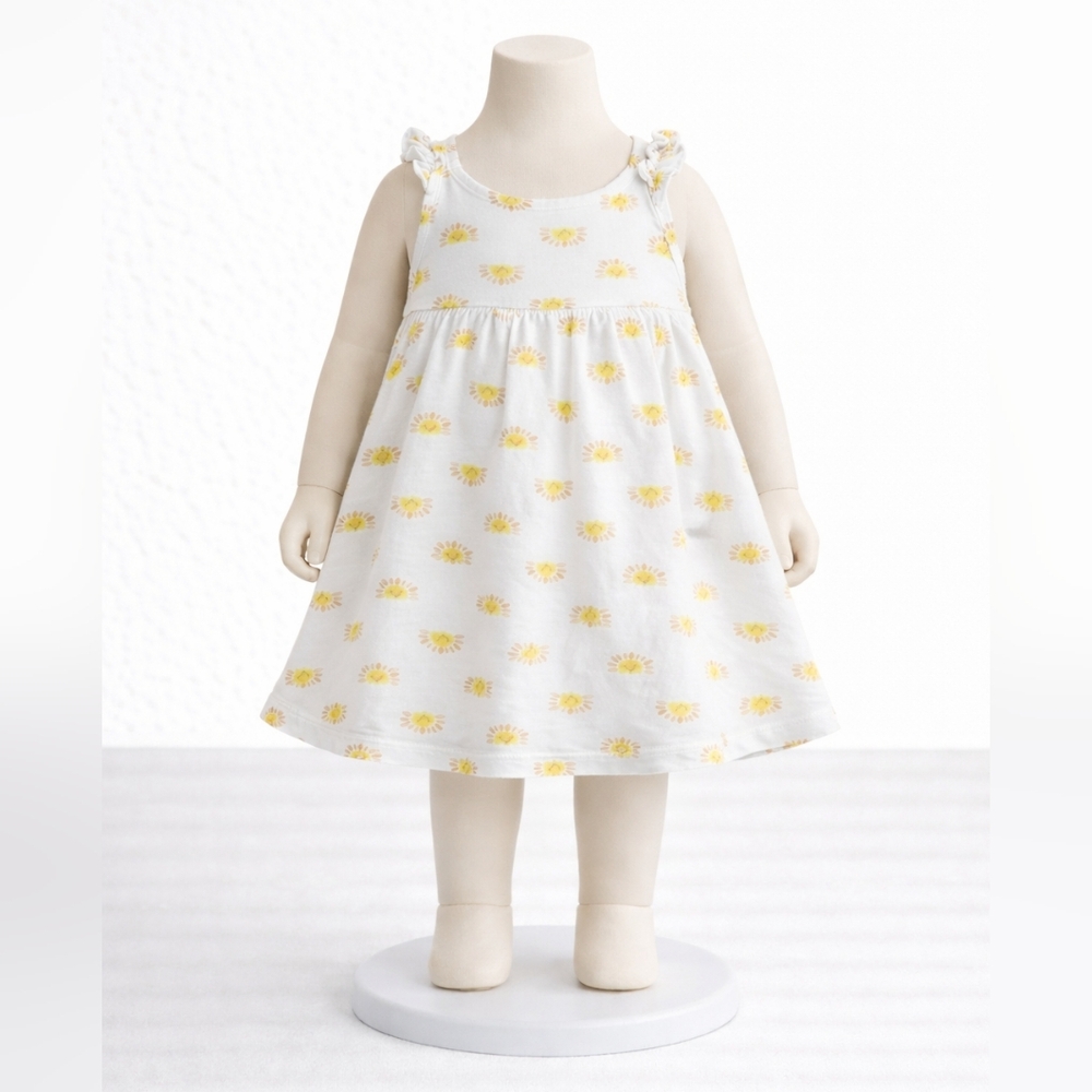 FOCUS White Dress with Yellow Floral Pattern 24 Months